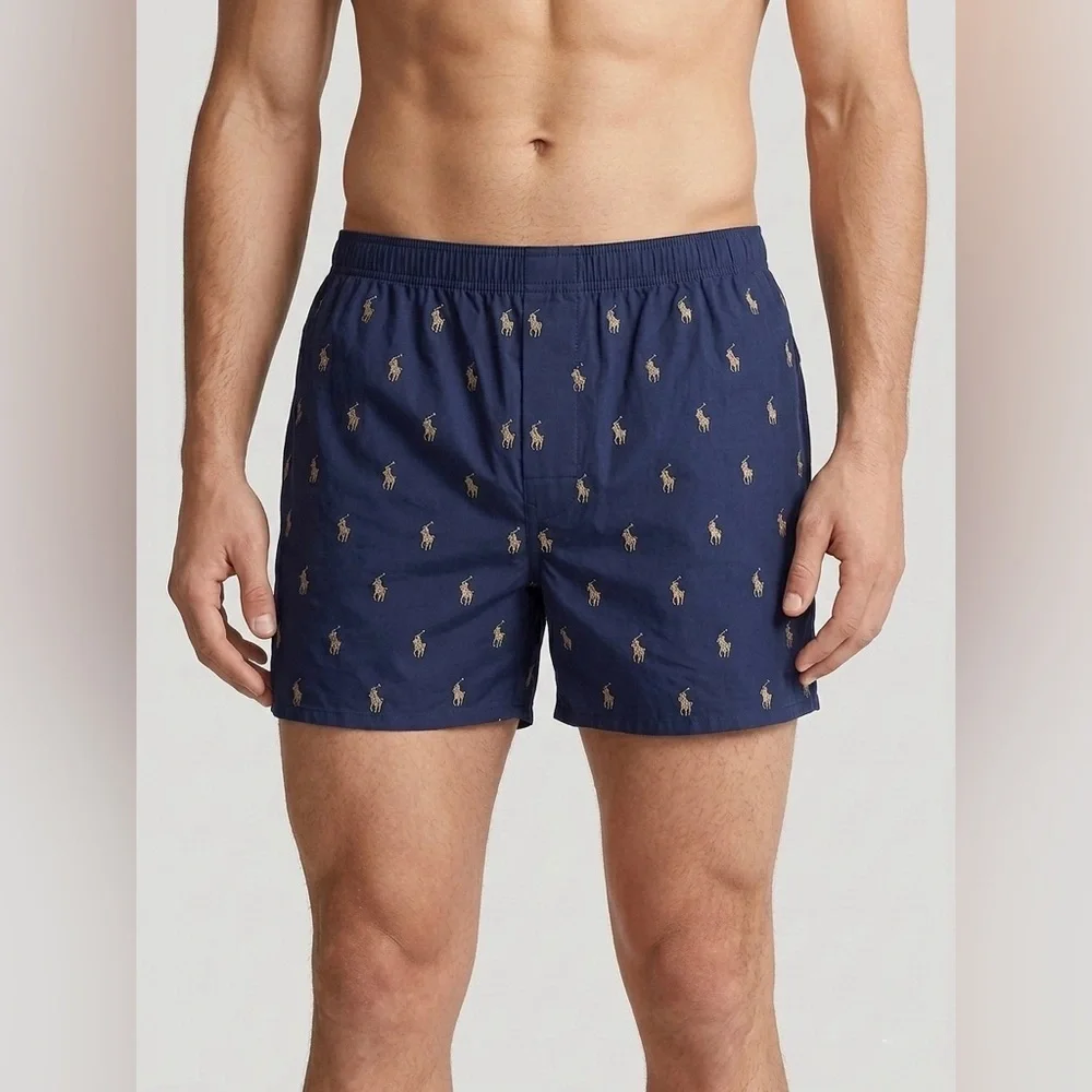 Polo by Ralph Lauren Navy Boxers with Pony All Over size L